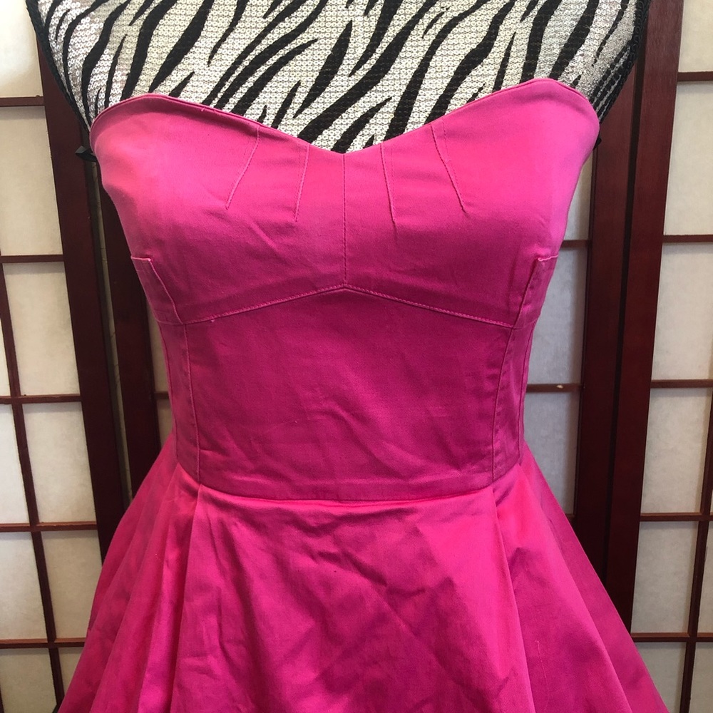 Calvin Klein Pink Strapless Tea Length Dress 6 - Picture 2 of 8